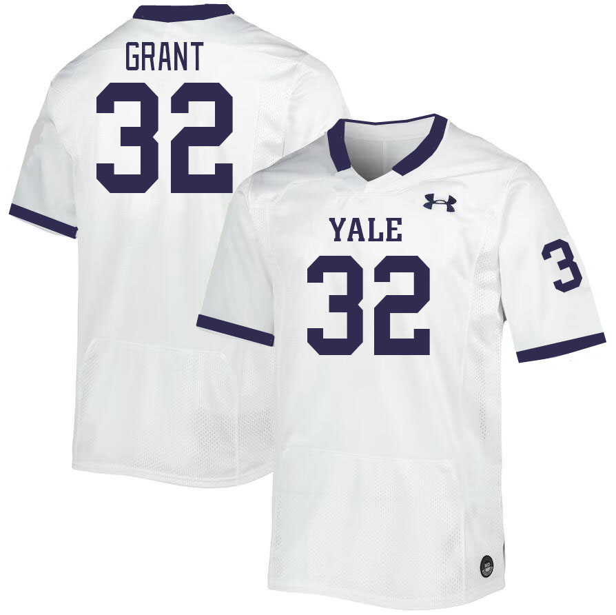 Men-Youth #32 Phoenix Grant Yale Bulldogs 2023 College Football Jerseys Stitched Sale-White